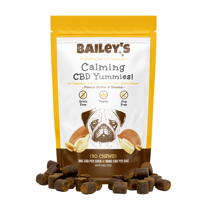 Bailey's - Peanut Butter Flavored Calming CBD Yummies! -  Chews for Pets