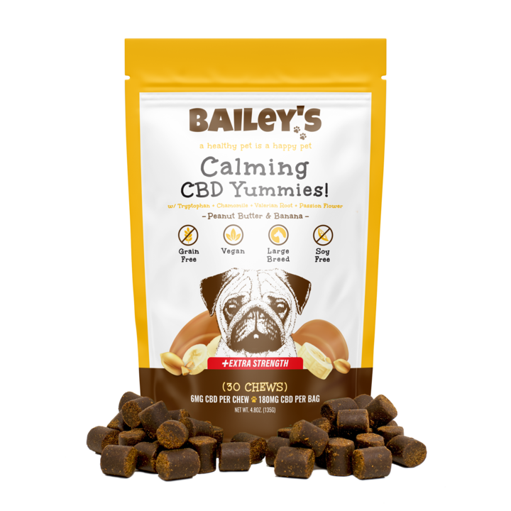 
                  
                    Bailey's - Peanut Butter Flavored Calming CBD Yummies! -  Chews for Pets
                  
                