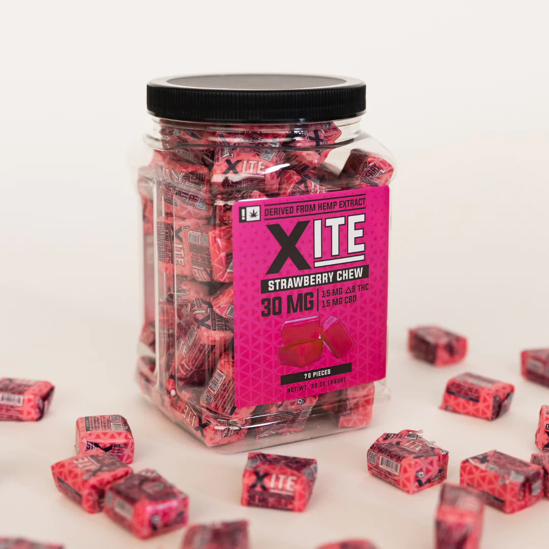 
                  
                    Xite - Strawberry Chews 15mg THC/15mg CBD - 1pc
                  
                