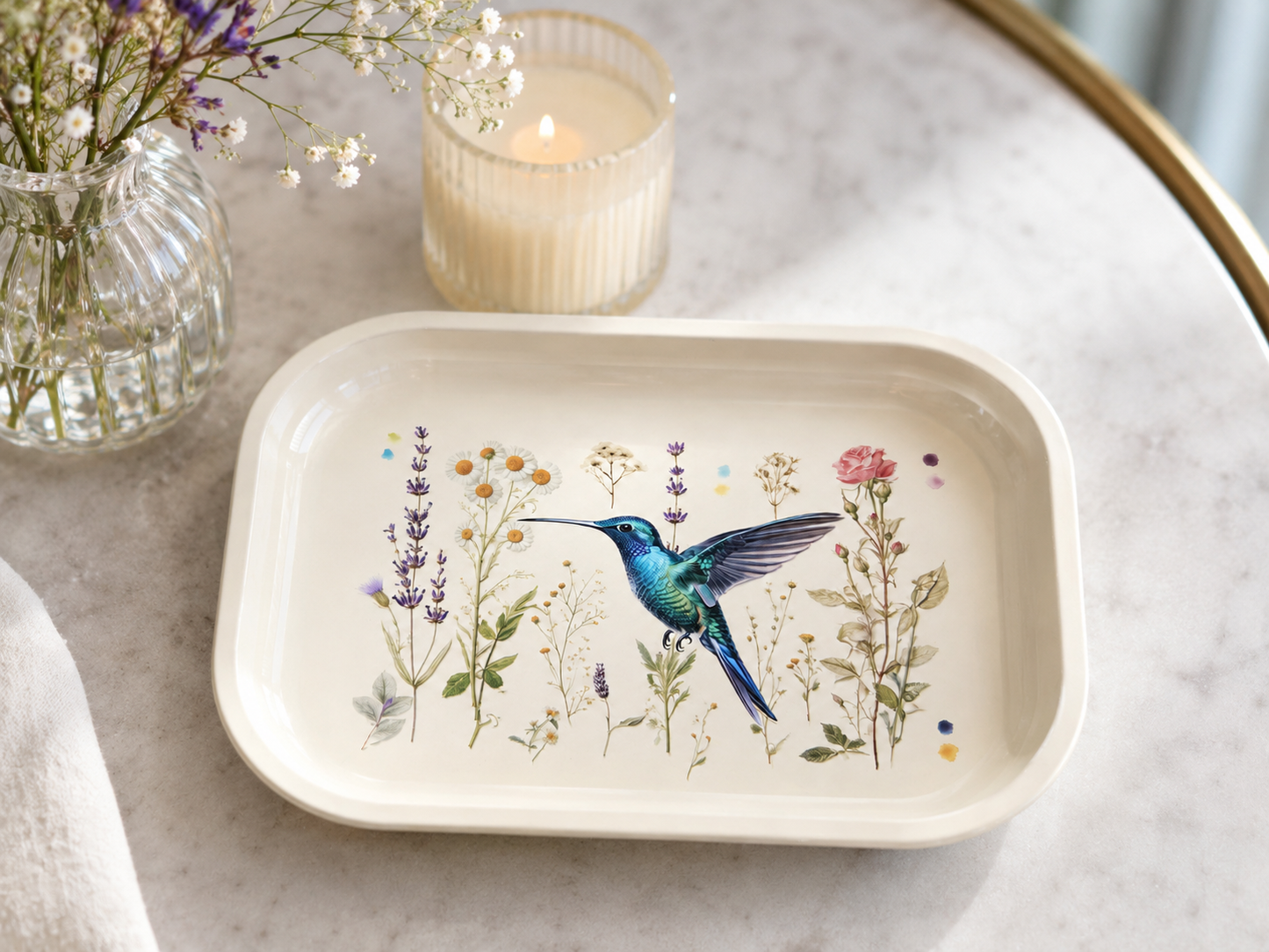 
                  
                    World Buyers - Hummingbird Herbarium Metal Tray - MT112
                  
                
