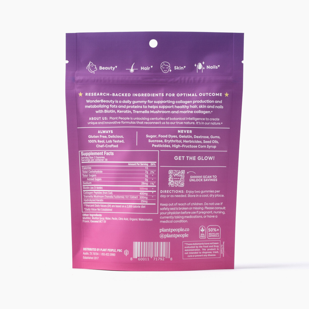 
                  
                    Plant People - WonderBeauty - Hair, Skin & Nails Gummies
                  
                