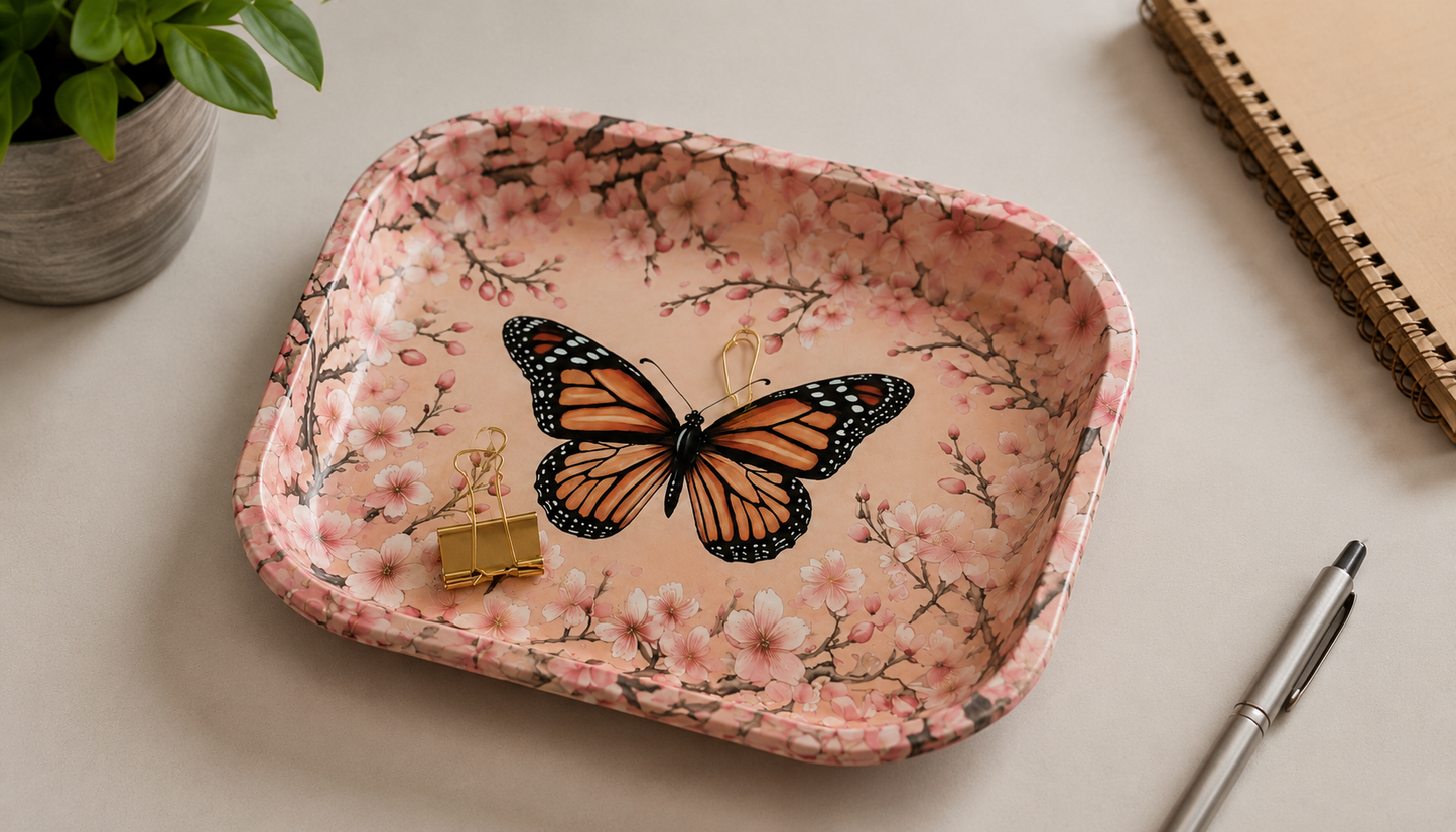 
                  
                    World Buyers - Monarch Cherry Blossoms Metal Tray - MT123
                  
                