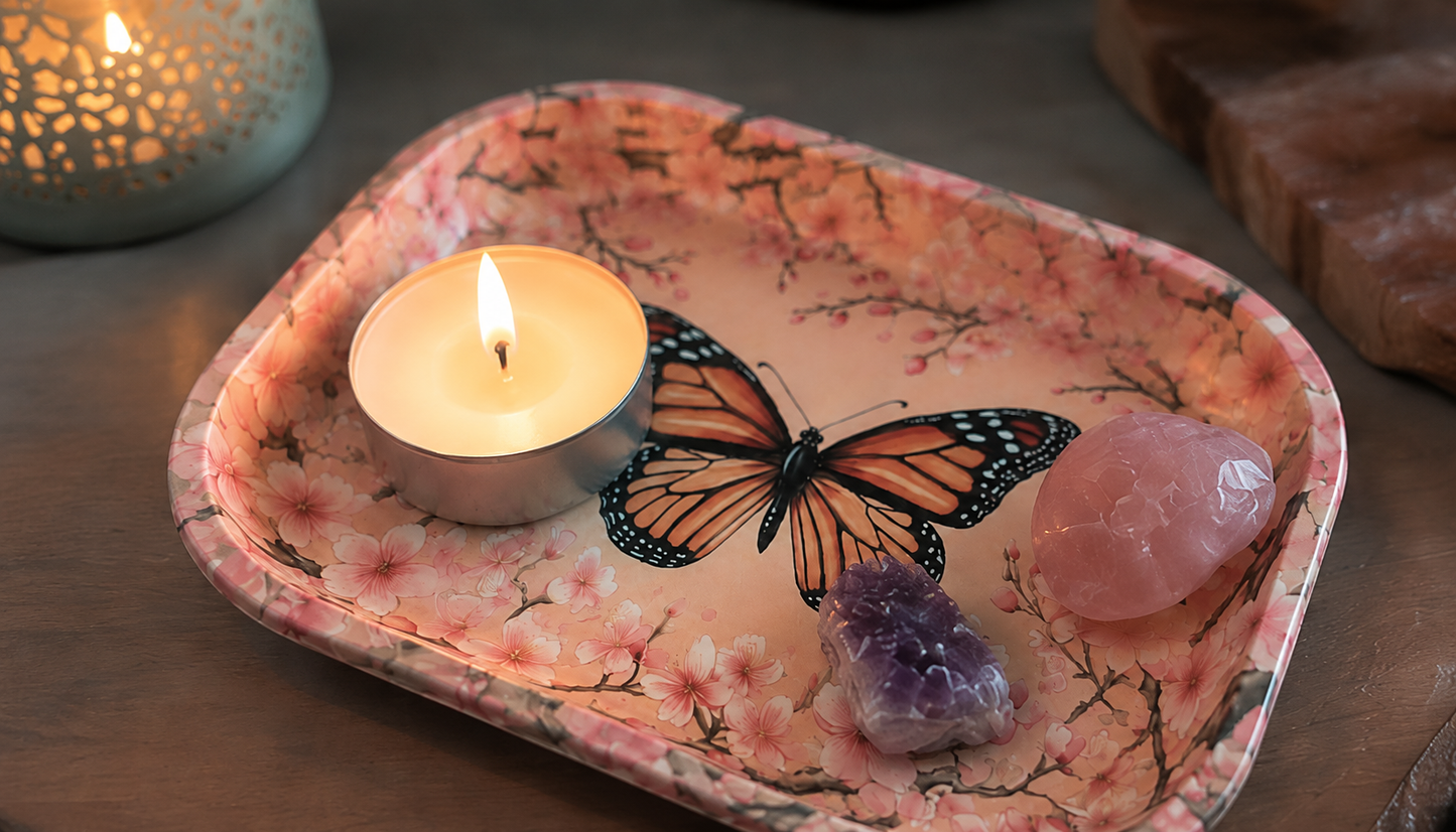 
                  
                    World Buyers - Monarch Cherry Blossoms Metal Tray - MT123
                  
                