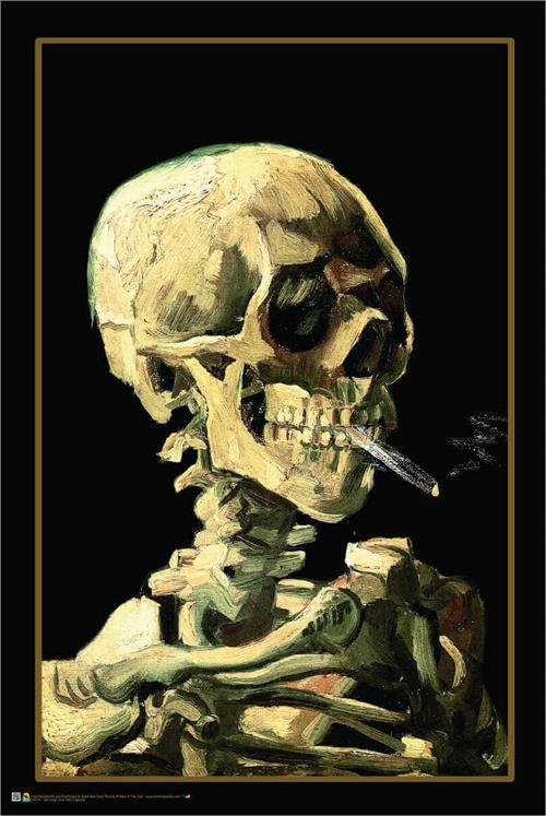 Van Gogh Skull with Cigarette