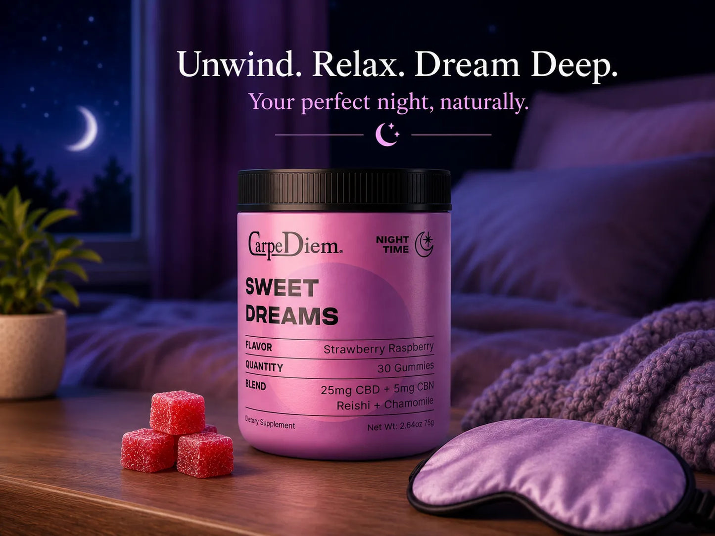 
                  
                    Carpe Diem - Sweet Dreams CBD/CBN Gummies for Deep Sleep
                  
                