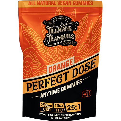 
                  
                    Tillmans Tranquils - Perfect Dose Gummies - Anytime - 250mg CBD/10mg THC - 15ct
                  
                