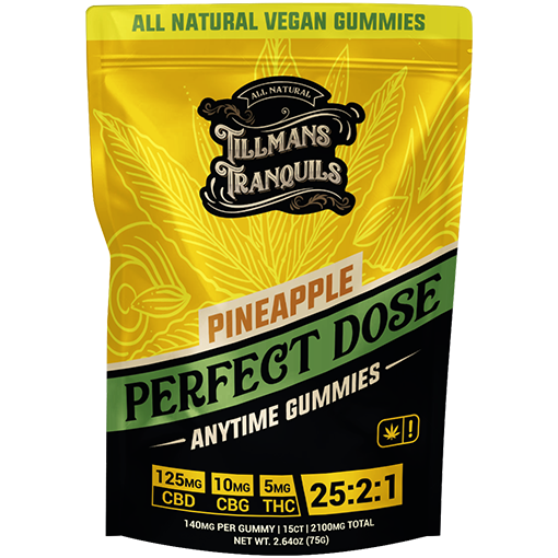 Tillmans Tranquils - Perfect Dose Gummies - Boost - 125mg CBD/10mg CBG/5mg THC - 15ct
