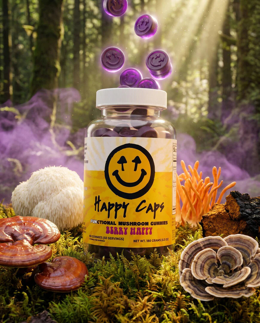 
                  
                    Happy Caps - FUNCTIONAL MUSHROOM GUMMIES
                  
                