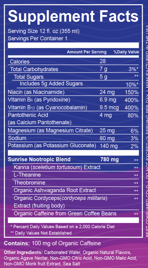 
                  
                    SUNRISE SPARKLING WILD BERRY - Kanna+caffeine - Balanced Energy
                  
                