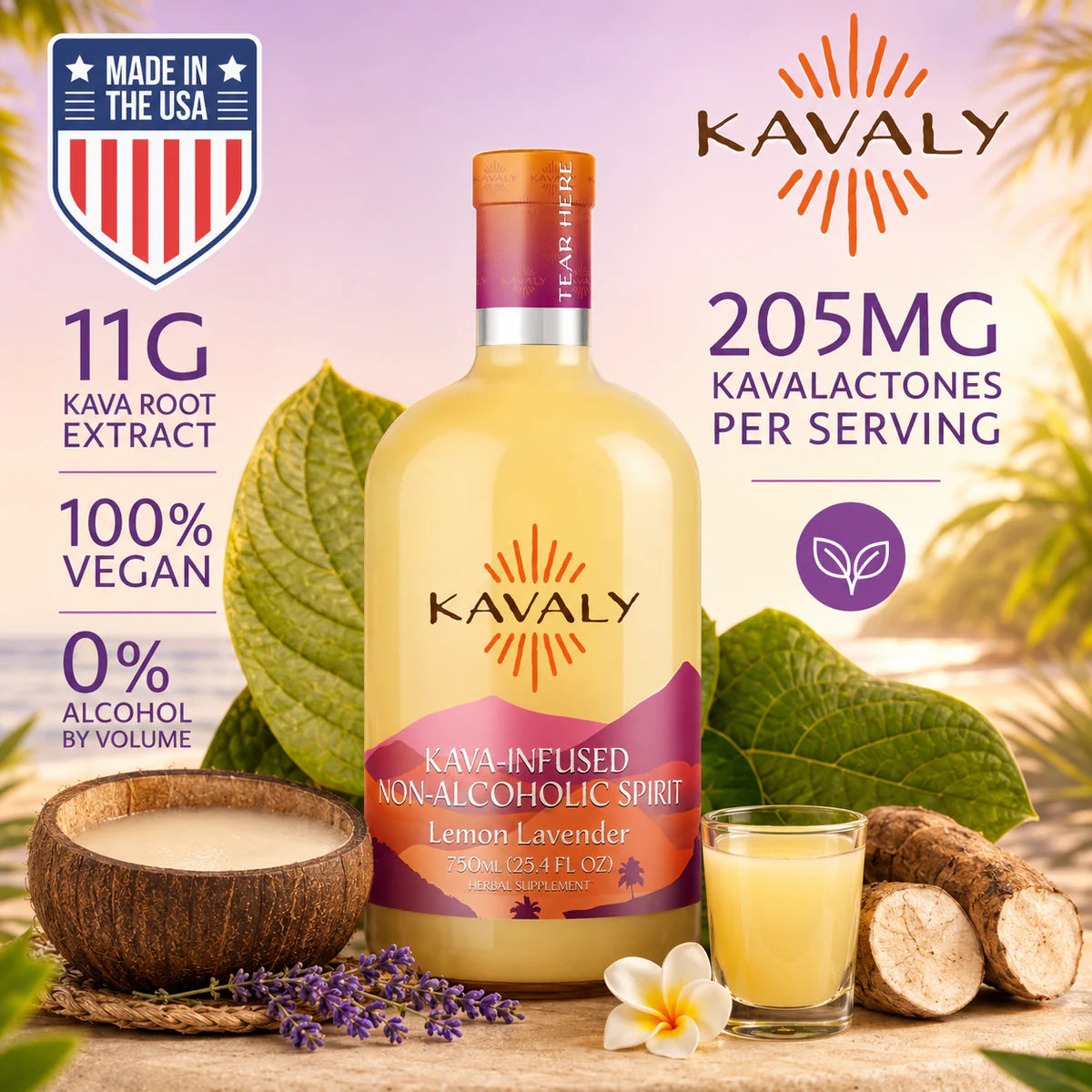 
                  
                    Kavaly - Non Alcoholic Spirit, Lemon Lavender
                  
                