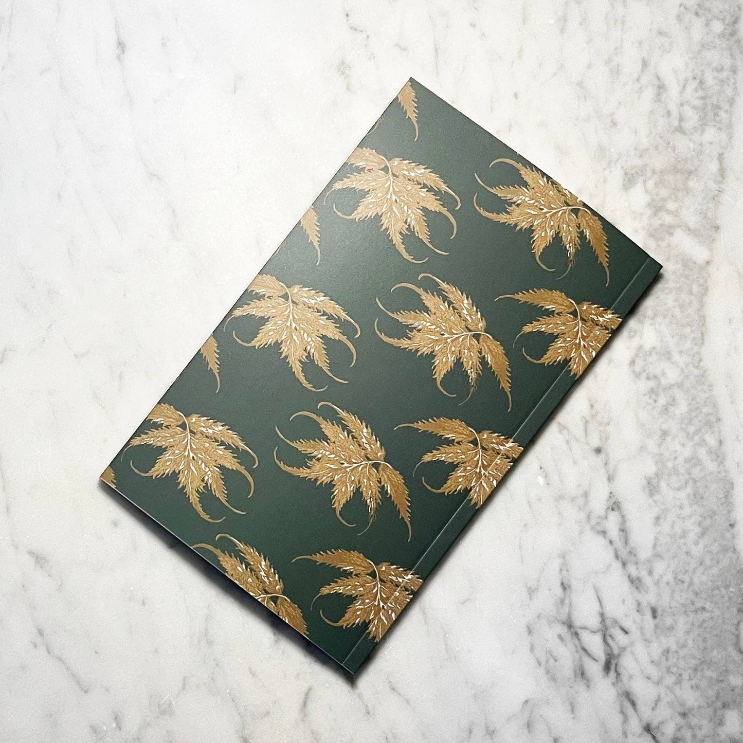 
                  
                    Set And Setting Stationery - Leaf Ledger Pocket-Sized Notebook (Emerald and Gold)
                  
                