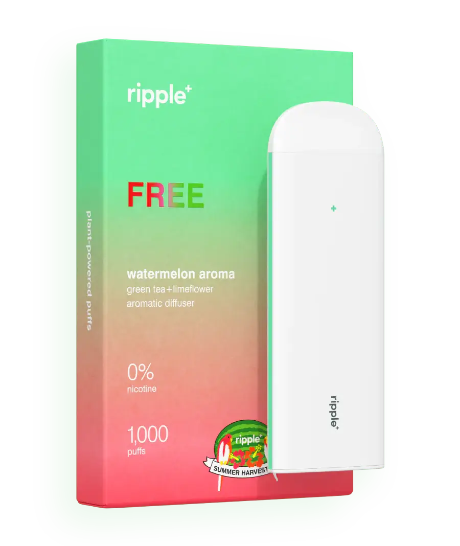Ripple+ Free - Watermelon Zero Nicotine Diffuser - 1,000 Puffs