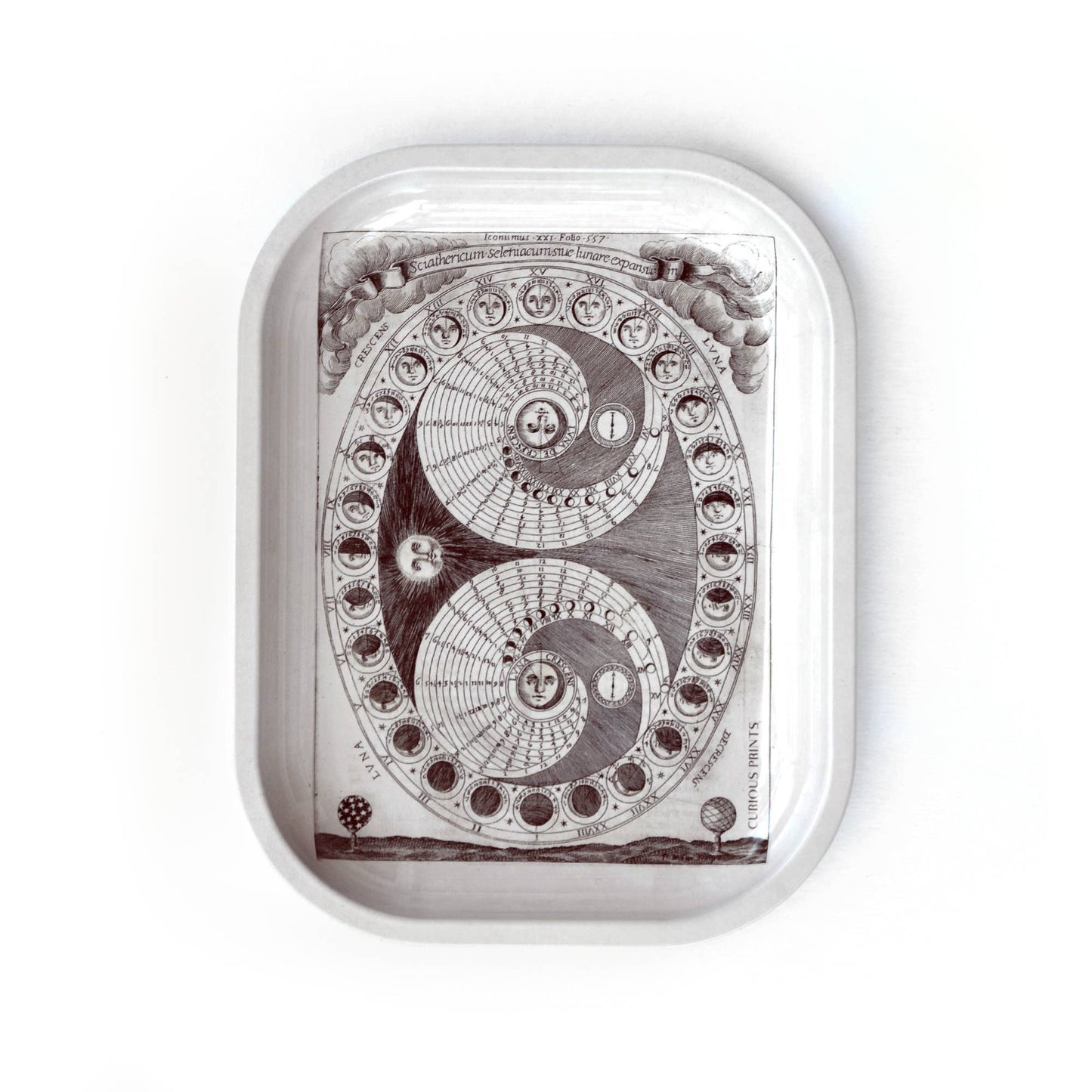 
                  
                    Curious Prints - Small Metal Moon Phases Cathcall Tray / Vintage Print
                  
                