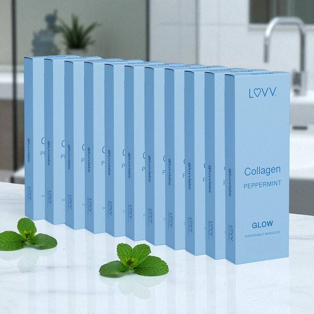 
                  
                    LUVV Labs - 10 LUVV GLOW Collagen Infused Peppermint Flavored Inhealers
                  
                