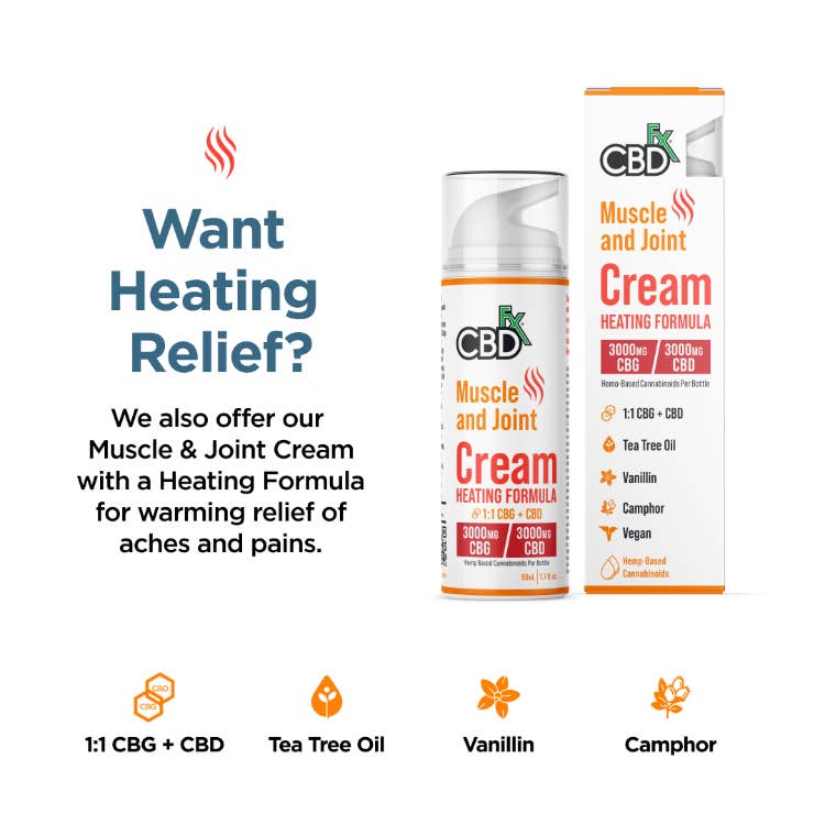 
                  
                    CBDfx - Muscle & Joint Cream Heating Forumla CBD + CBG - 1000mg
                  
                