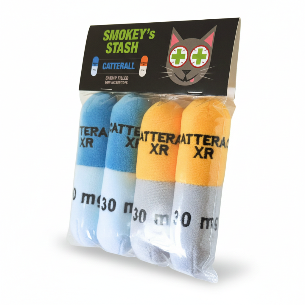 
                  
                    Smokey's Stash - Catterall Catnip Filled Mini Kicker Toys (4 in a pack)
                  
                