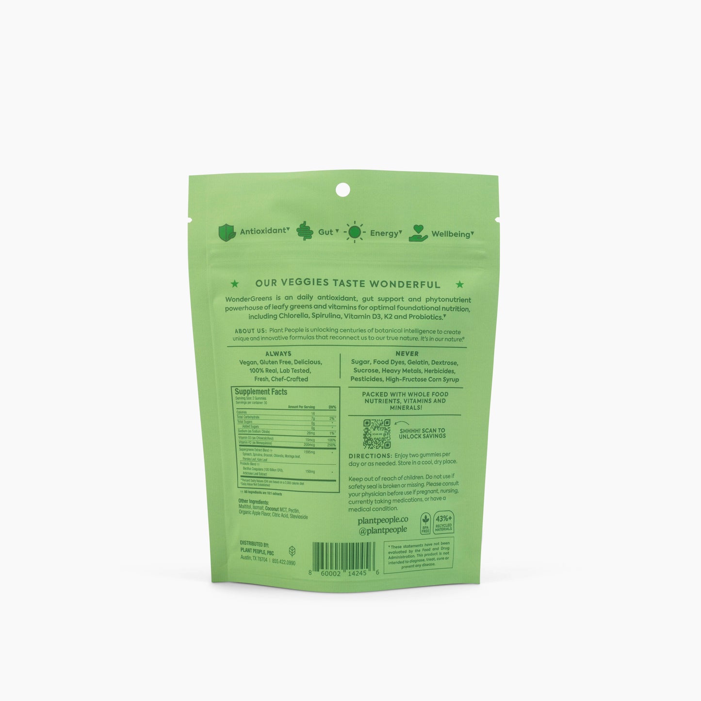 
                  
                    Plant People - WonderGreens - Super Veggie Gummies
                  
                
