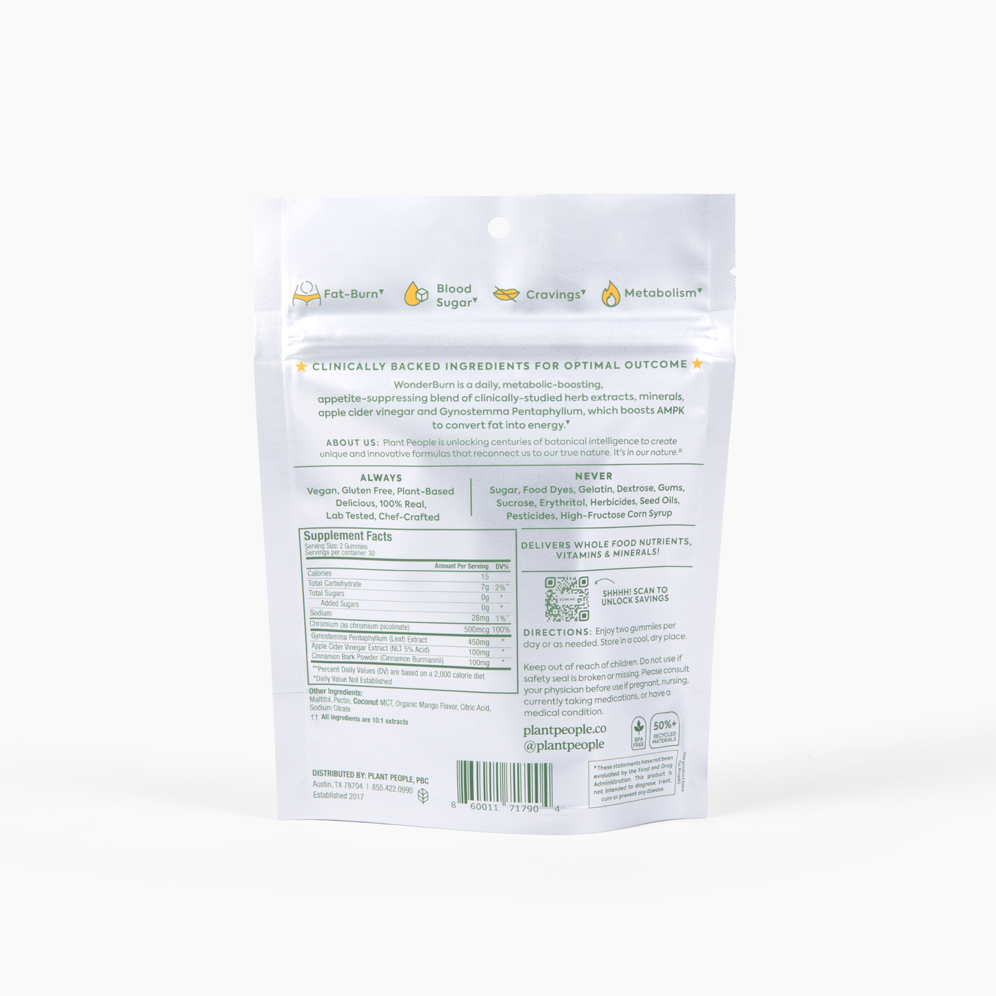 
                  
                    Plant People - WonderBurn - Metabolism & Cravings Control Gummies
                  
                