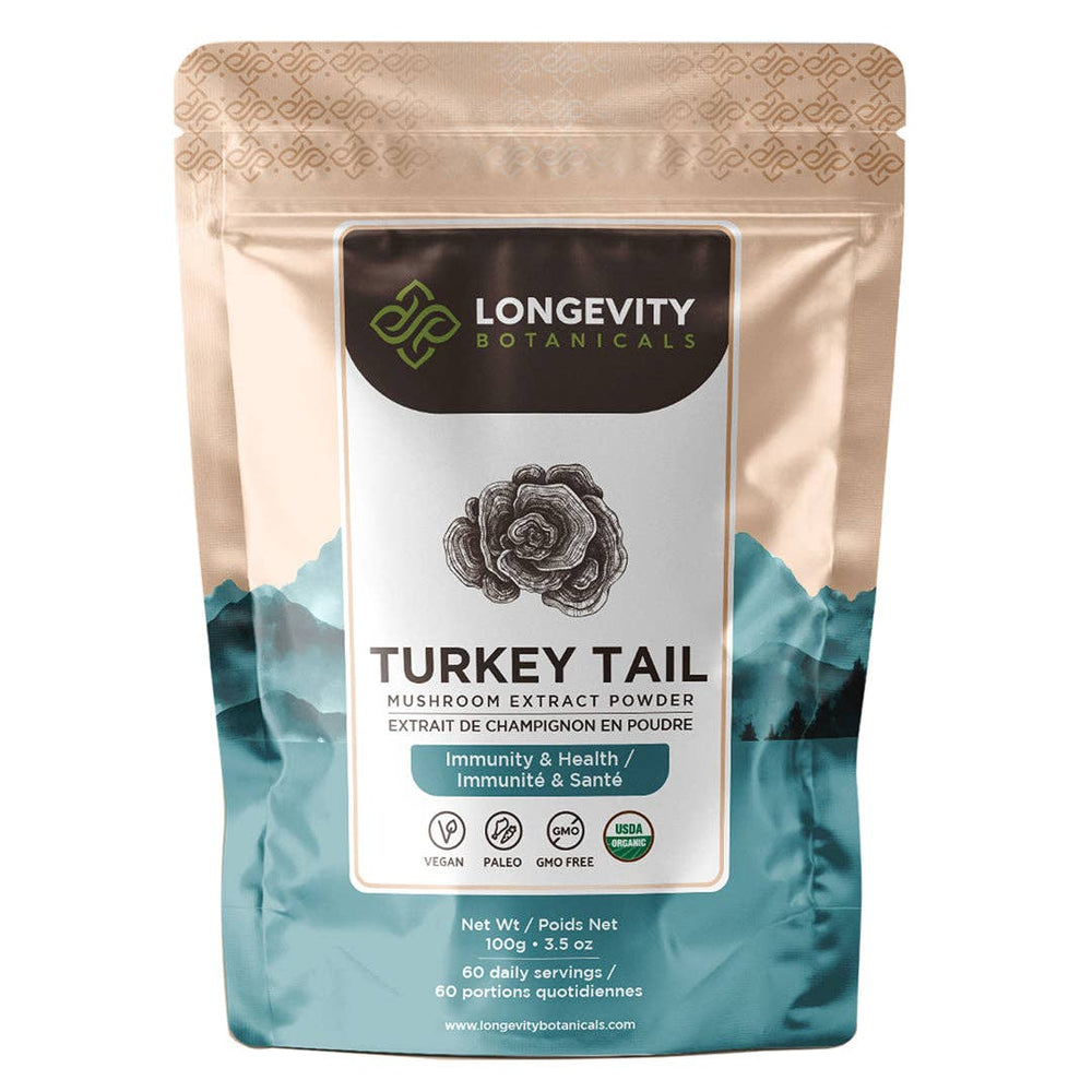 Longevity Botanicals - Organic Turkey Tail Mushroom Extract Powder 100g