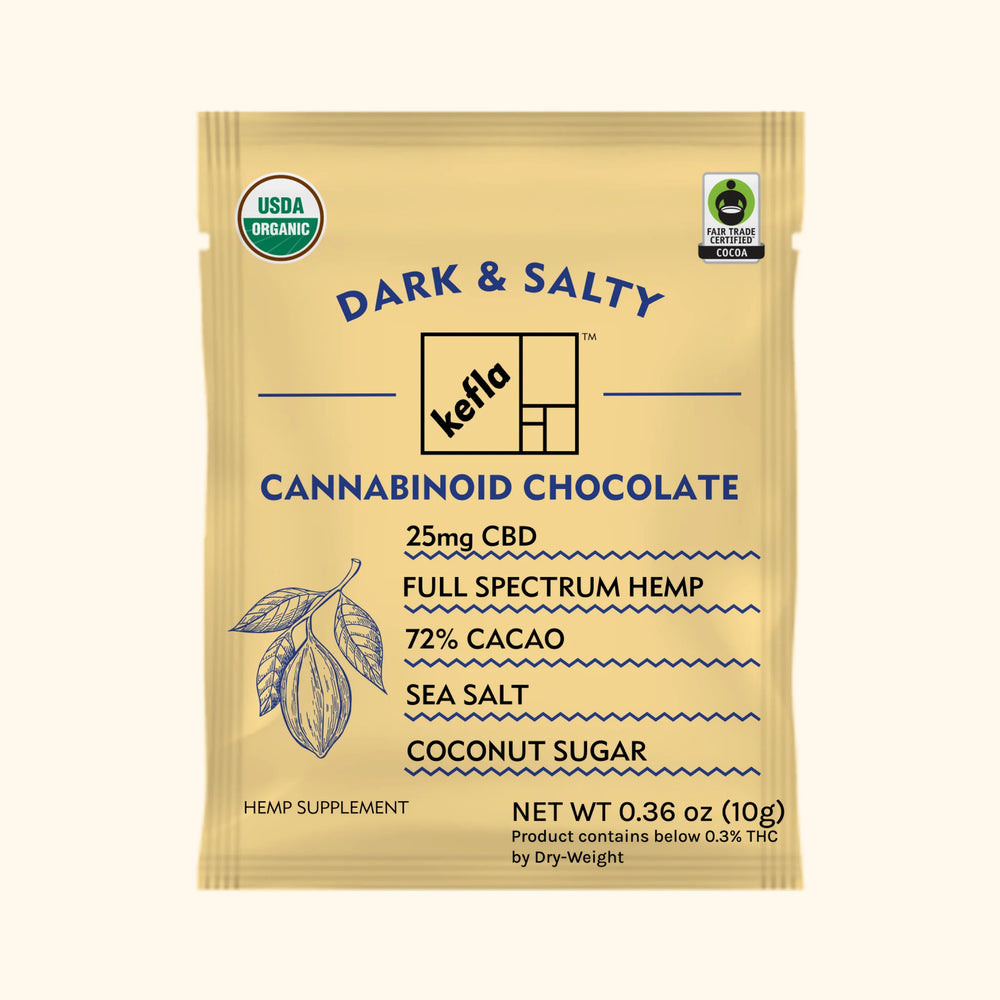 Kefla - Dark and Salty Chocolate CBD Bar - 25mg