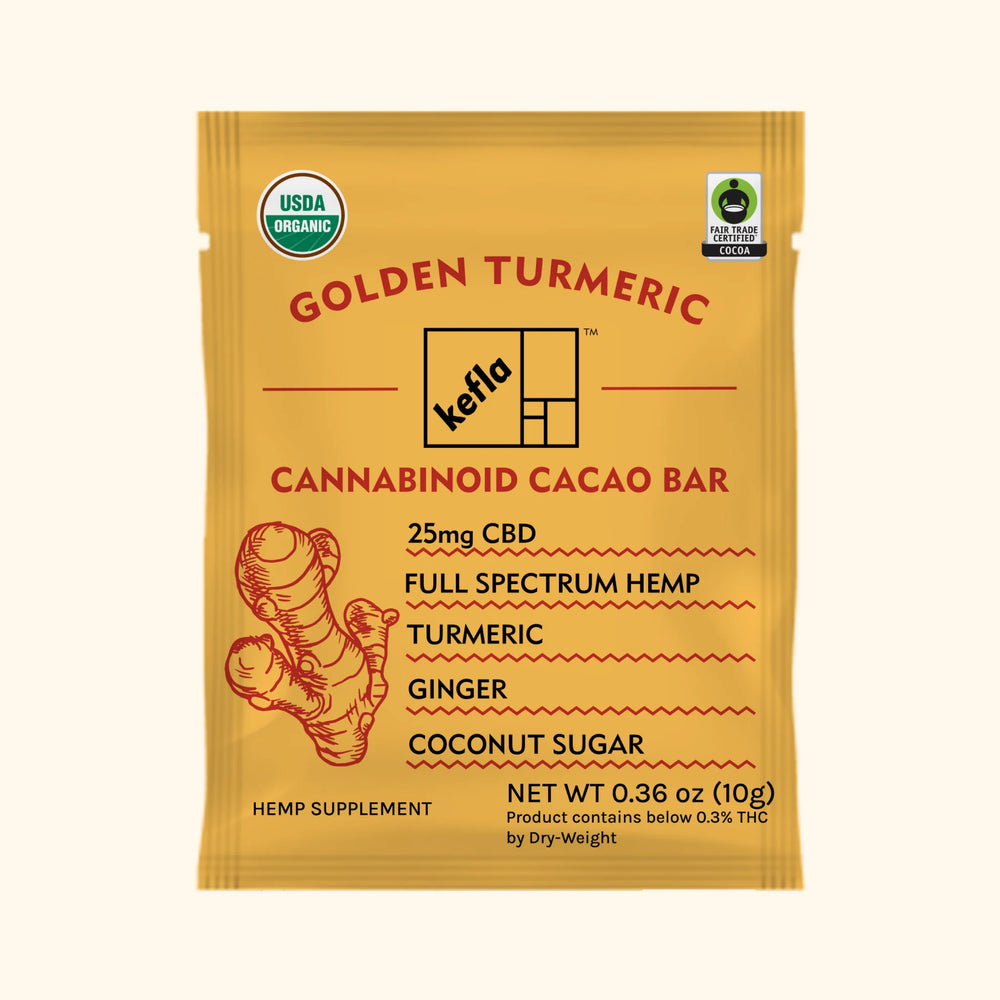 Kefla - Golden Turmeric CBD Cacao Bar - 25mg