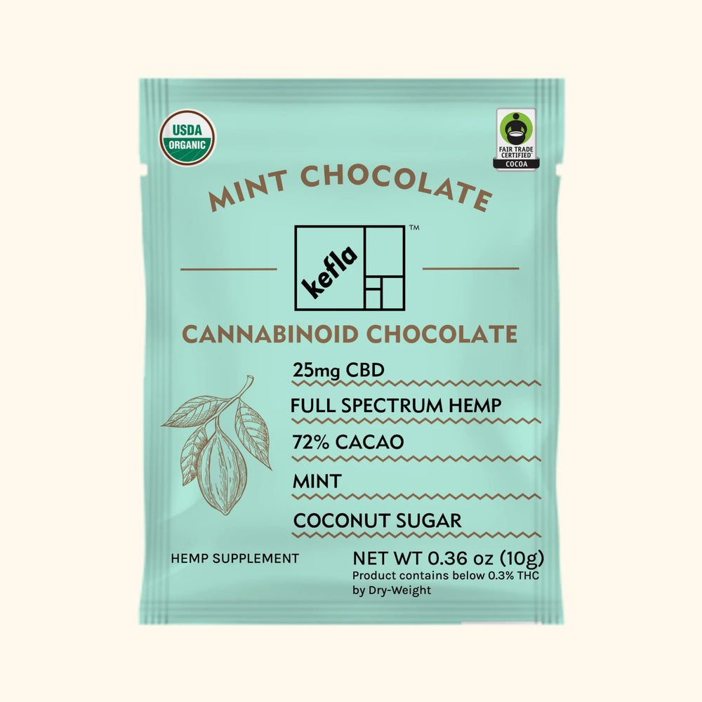 Kefla - Mint Dark Chocolate CBD Bar - 25mg