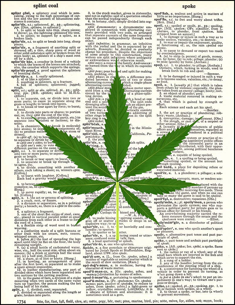 Marijuana Leaf Dictionary Print