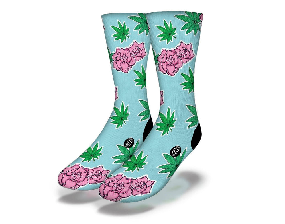 Rose Green Weed Socks