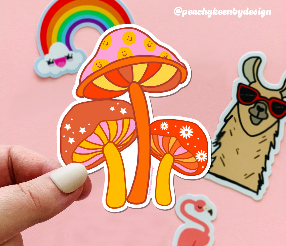 Retro Mushroom  Magnet