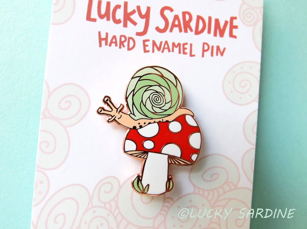 Snail Toadstool, Mushroom Hard Enamel Pin