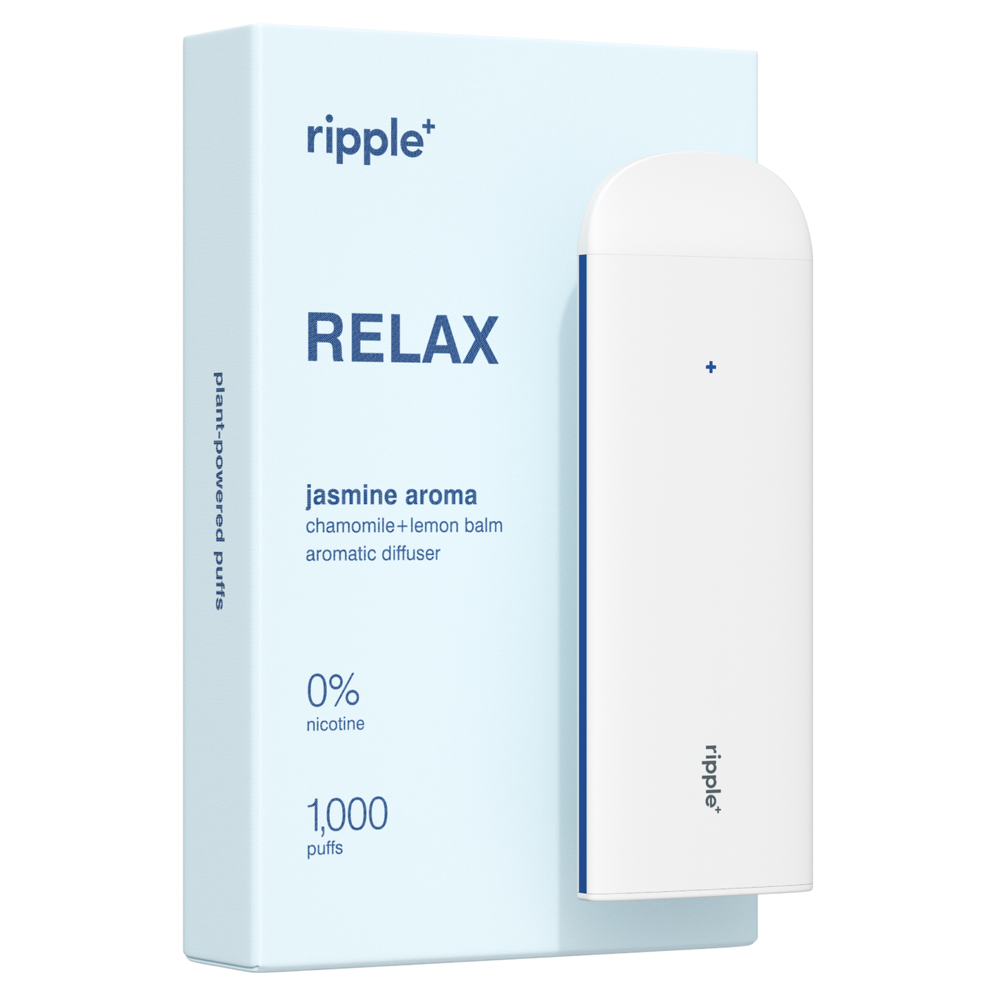 
                  
                    Ripple+ Relax - Jasmine Zero Nicotine Diffuser - 1,000 Puffs: 40g
                  
                