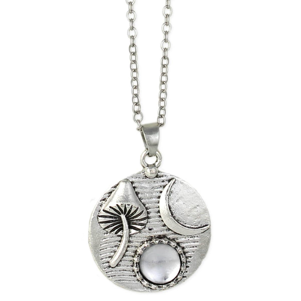 Magical Nights Silver Mushroom Moon Necklace