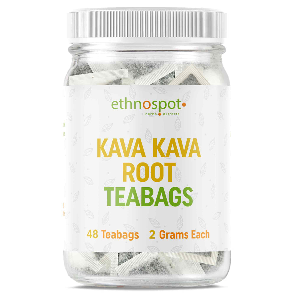 Ethnospot - Kava Kava Root Herbal Tea Bags - Natural Relaxation Teabags