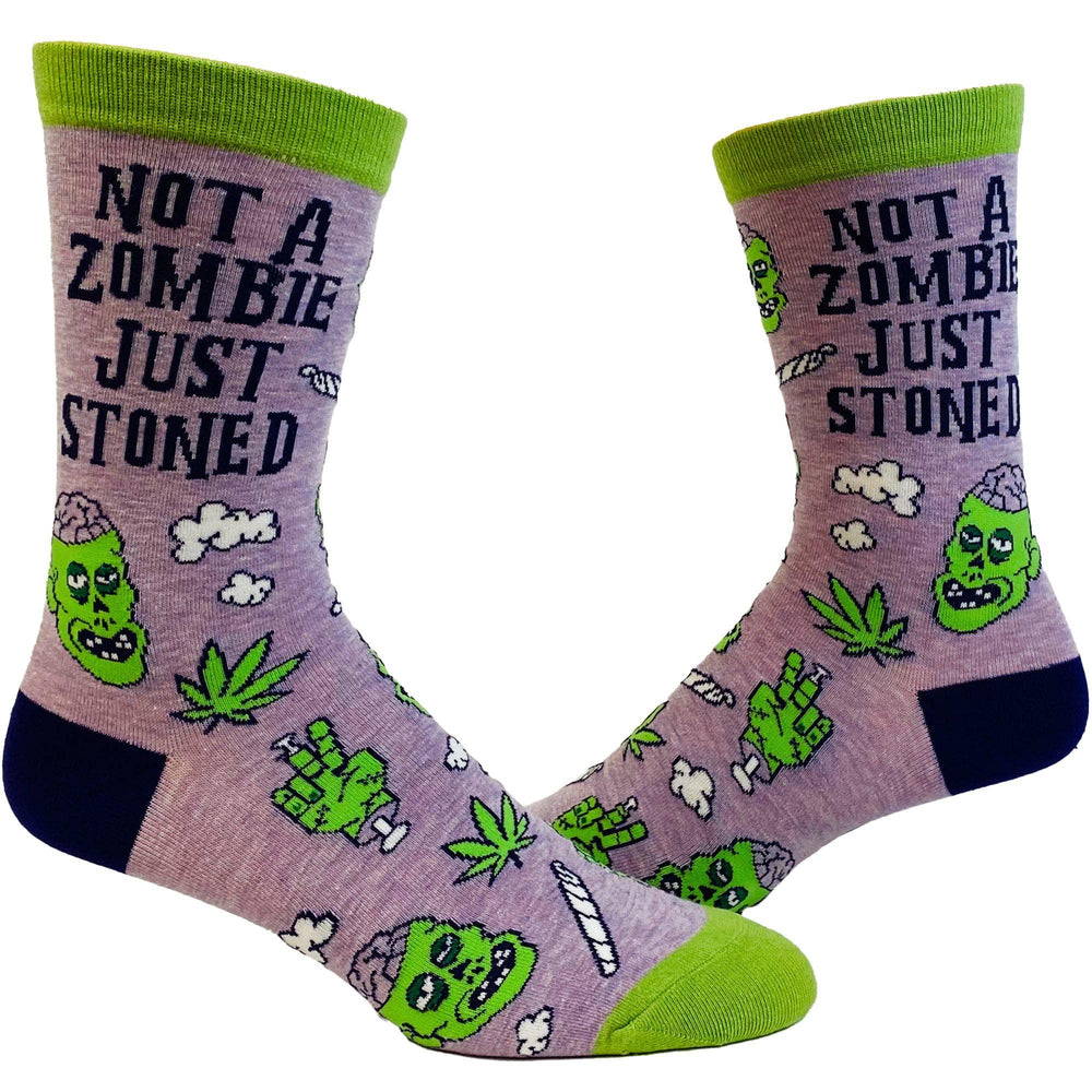 Women's Not A Zombie Just Stoned Socks Weed Marijuana CBD