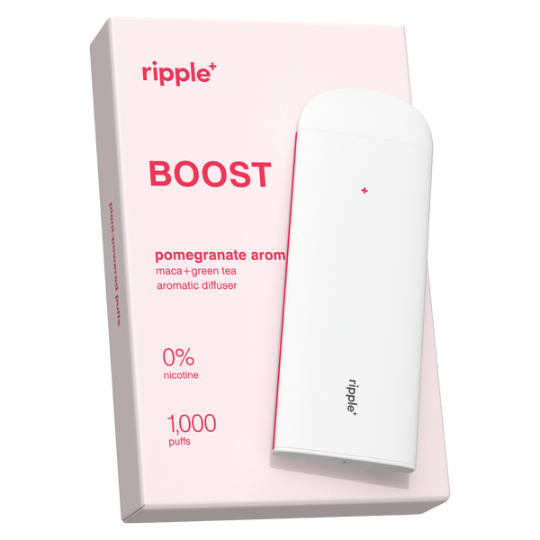 Ripple+ Boost - Pomegranate Zero Nicotine Diffuser- 1,000 Puffs: 40g  The  Higher Consciousness