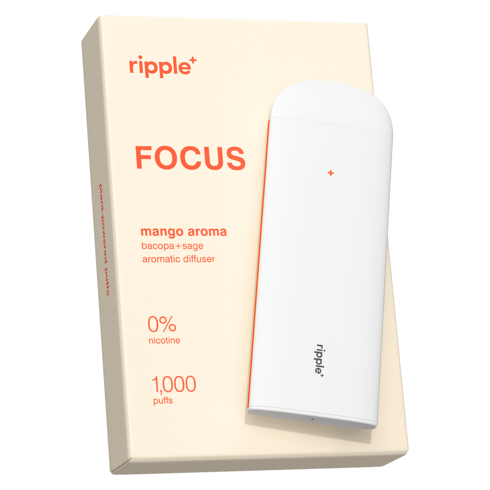 
                  
                    Ripple+ Focus - Mango Zero Nicotine Diffuser - 1,000 Puffs: 40g
                  
                