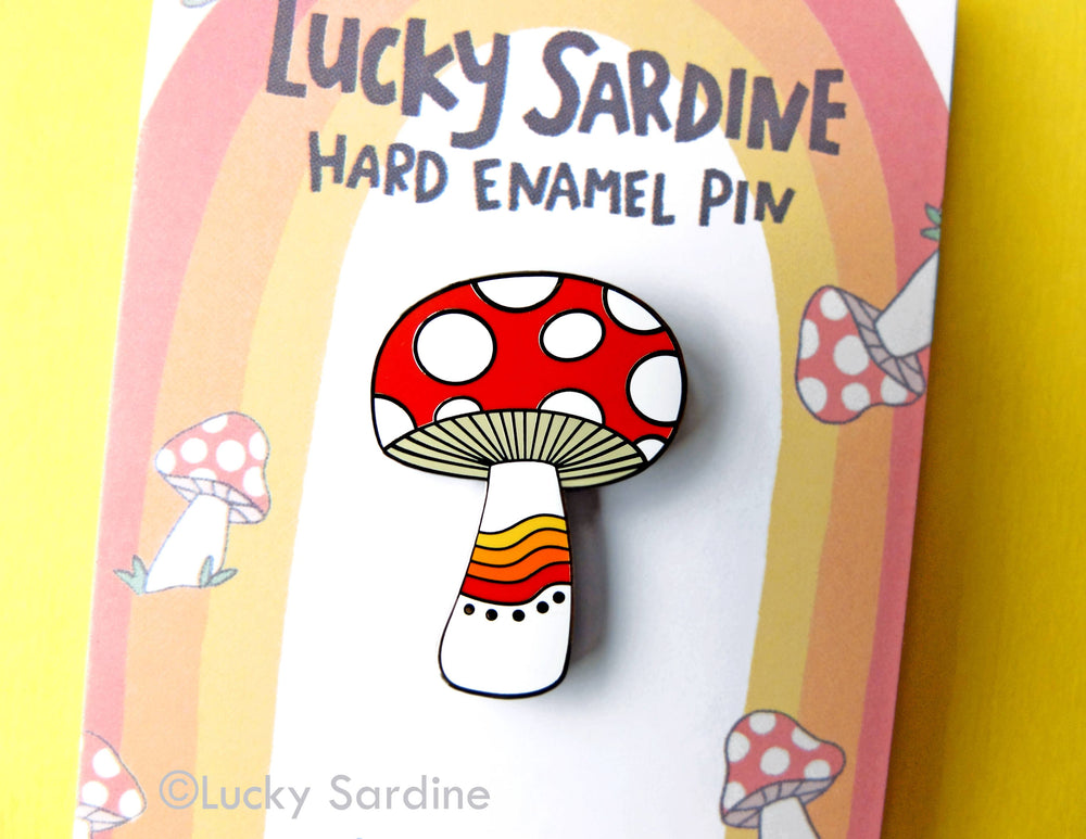 Mushroom Rainbow Enamel Pin